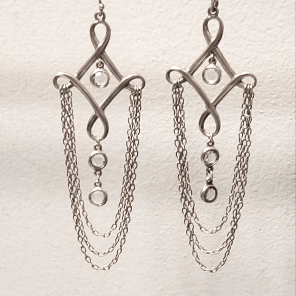 SILPADA 925 Sterling Silver CZ Cleopatra Chandelier Earrings W2367